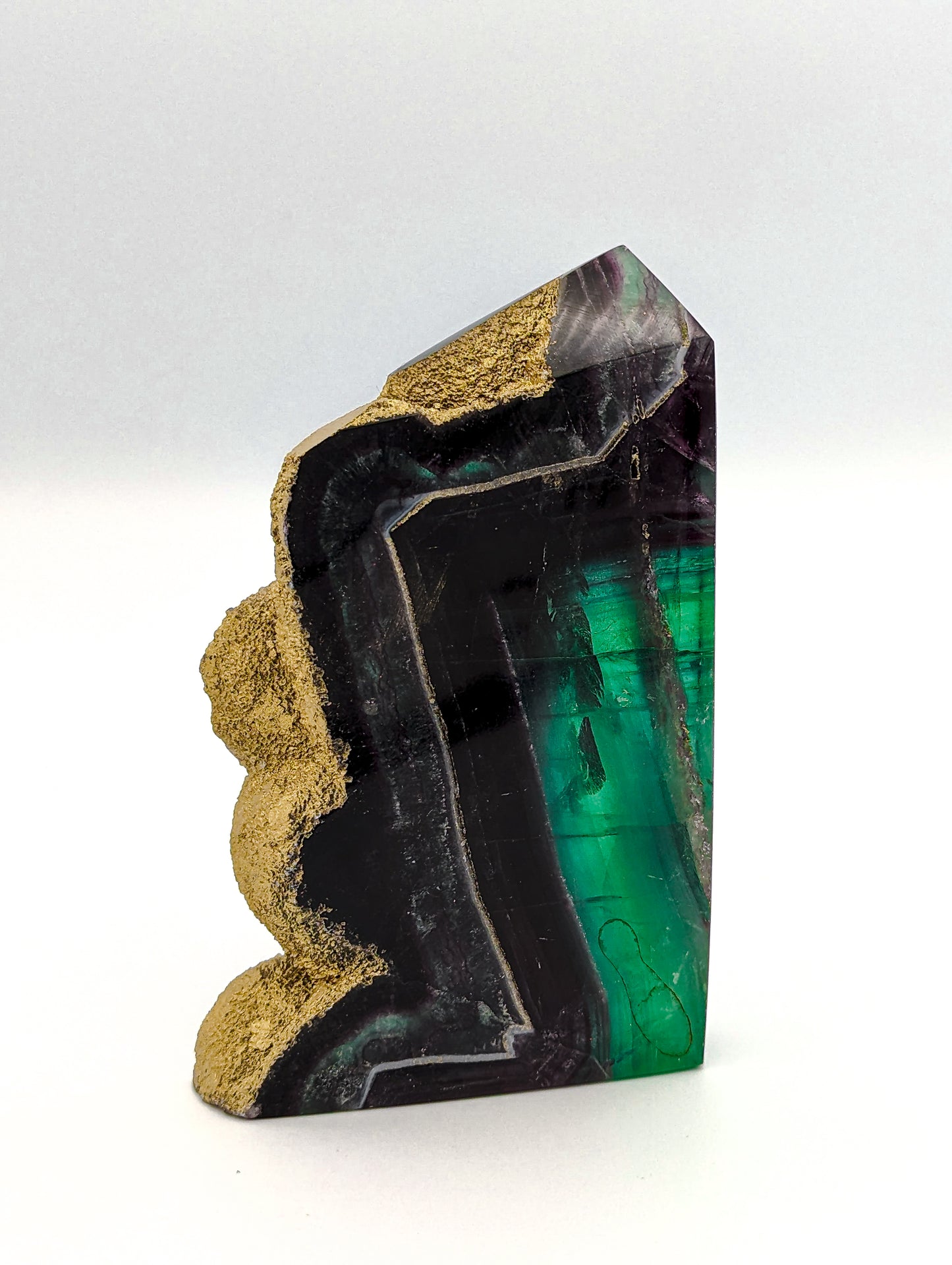 Pyrite crusted Fluorite