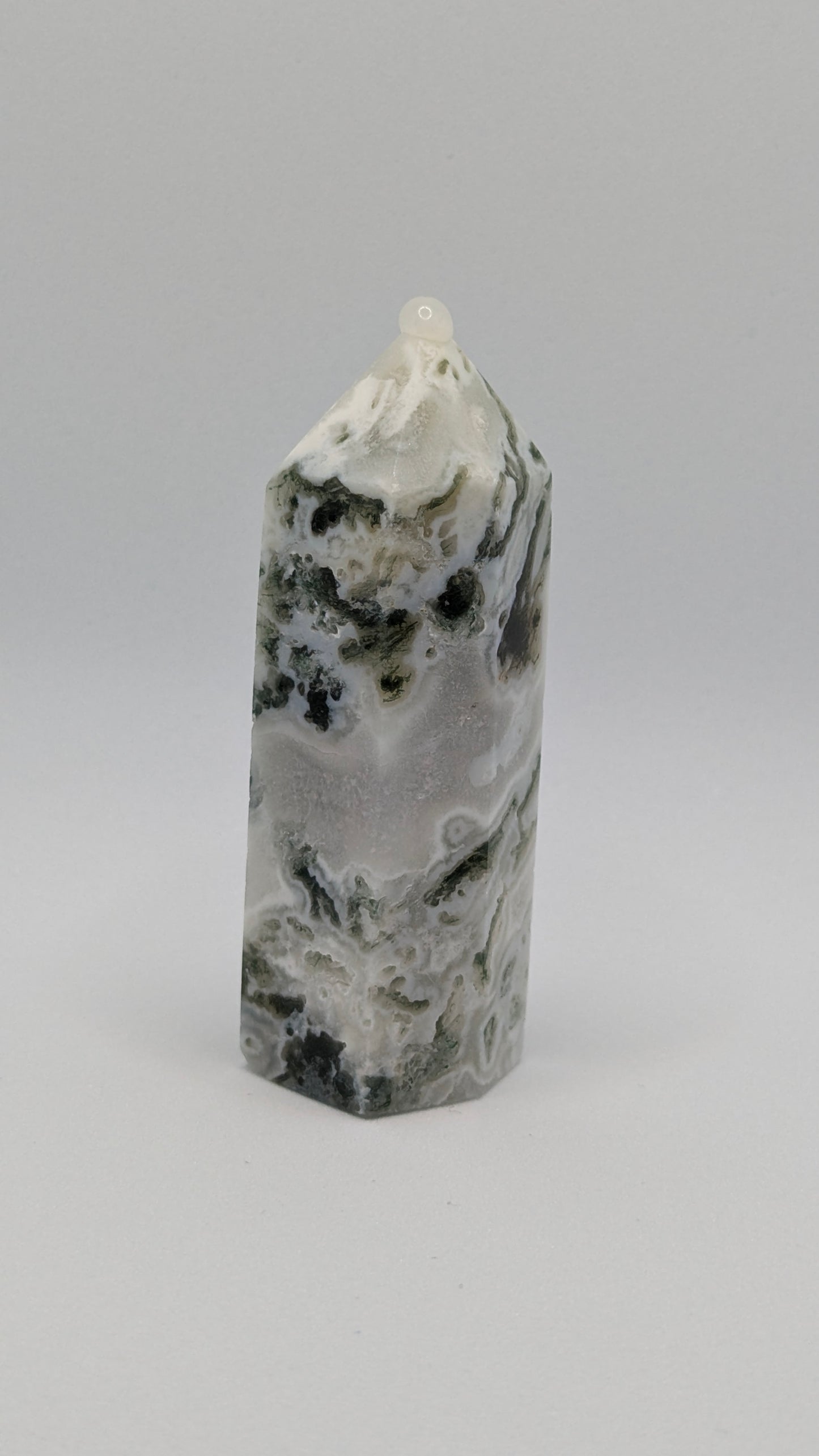 Moss Agate Obelisk