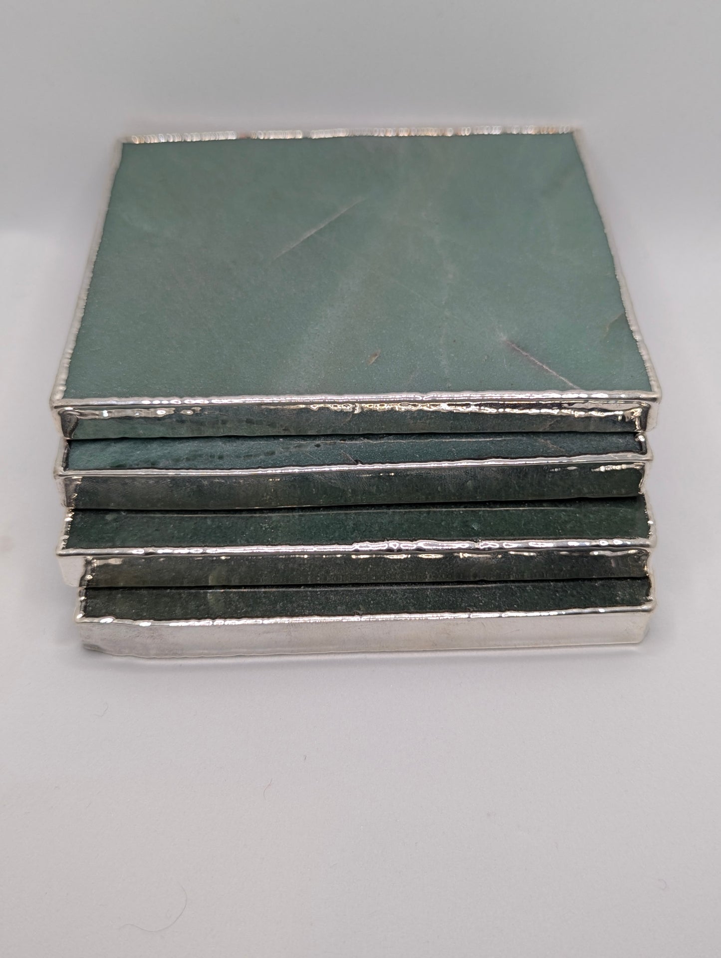 Aventurine and gold Coasters (set of 4)