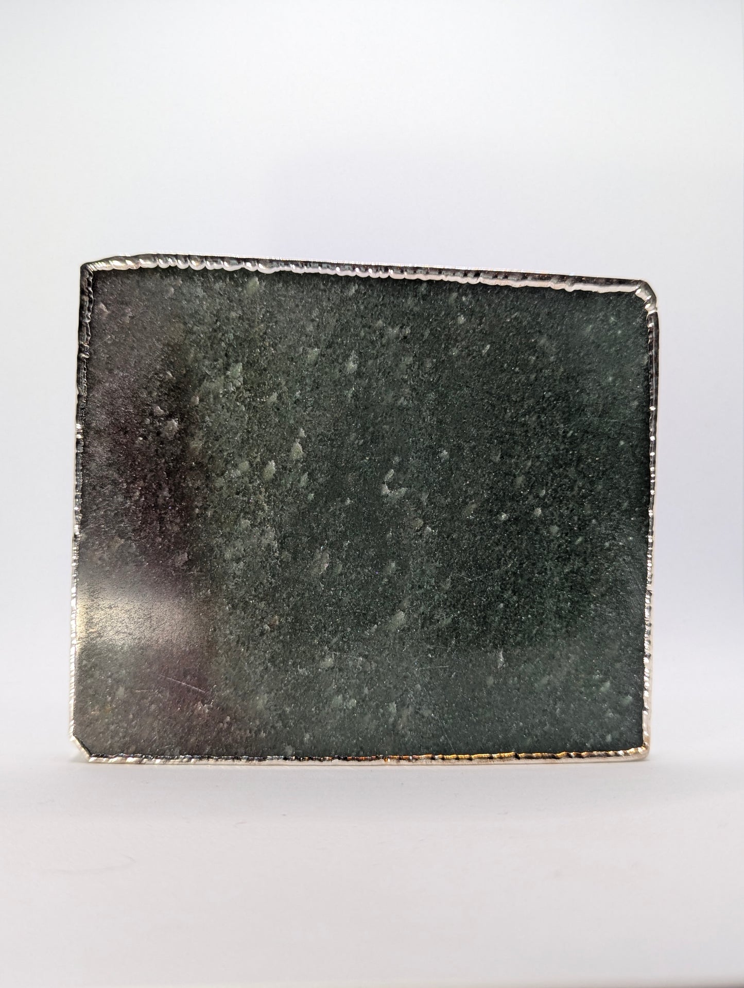 Aventurine and silver Coasters (set of 4)