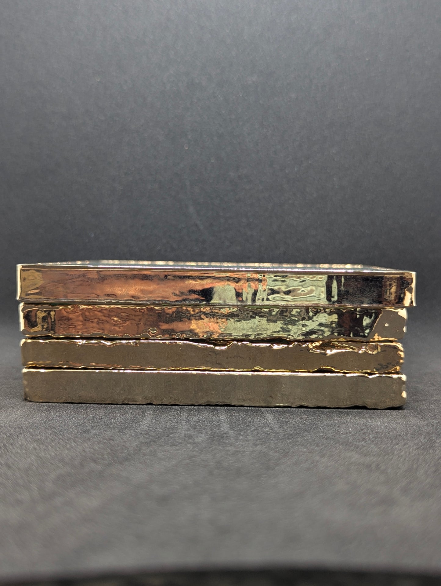 Aventurine and gold Coasters (set of 4)