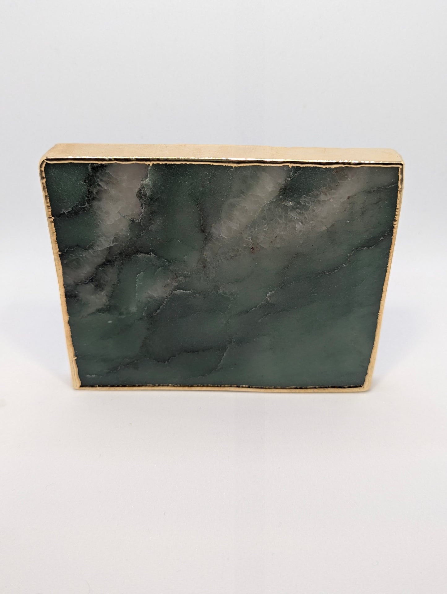 Aventurine and gold Coasters (set of 4)